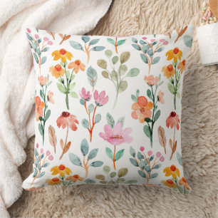 Watercolor Floral Pattern – Pink & Purple Flowers Cushion