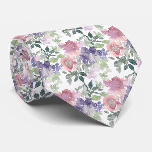 Watercolor Floral Pattern Tie