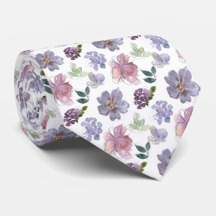 Watercolor Floral Pattern Tie