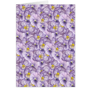 Watercolor floral pattern with violet pansies