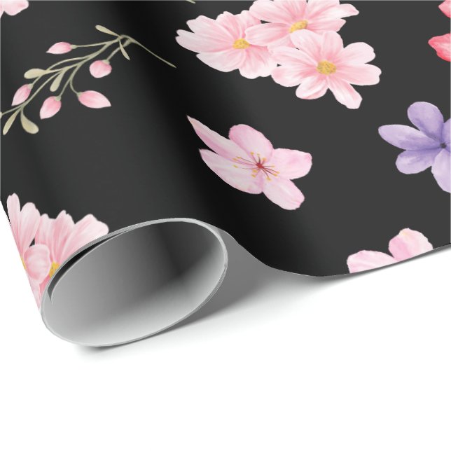 Watercolor Floral Pattern  Wrapping Paper (Roll Corner)
