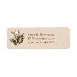 Watercolor Floral Peace Lily Custom Return Address