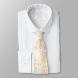 Watercolor Floral Peach Fuzz  Tie
