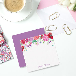 Watercolor Floral Peonies &Hydrangeas Personalise Card