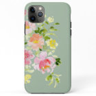 Watercolor floral peony garden