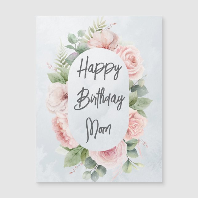 Watercolor Floral Personalised Birthday Mum Card (Front)