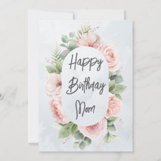 Watercolor Floral Personalised Birthday Mum Cute Holiday Card