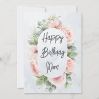 Watercolor Floral Personalised Birthday Mum Cute