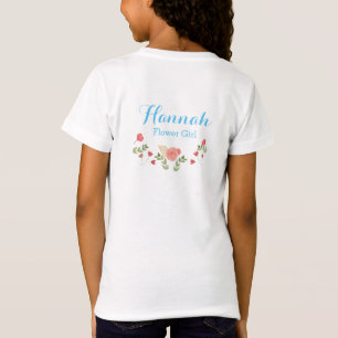 Watercolor Floral Personalised Flower Girl Tshirt