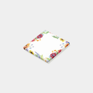 Watercolor floral personalised post-it notes