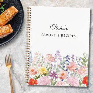 Watercolor Floral Personalised Recipe Cook Book