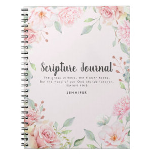 Watercolor Floral Personalised Scripture Journal