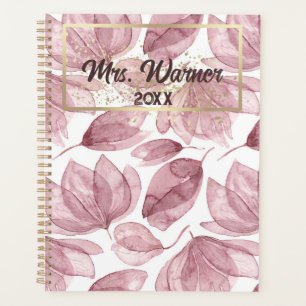 Watercolor Floral Personalised Teacher Gift Boho Planner
