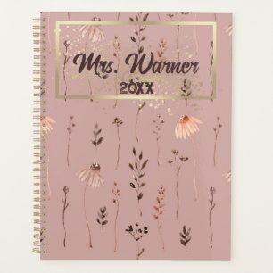 Watercolor Floral Personalised Teacher Gift Planner