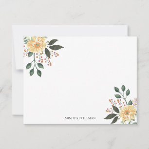 Watercolor Floral Personalize and Monogram Card