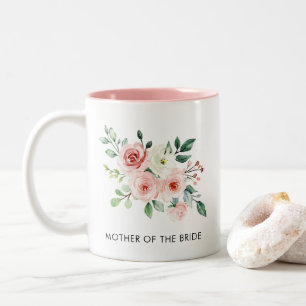 Watercolor Floral Personalized Pink Two-Tone Coffee Mug