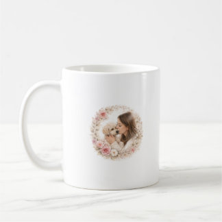 Watercolor Floral Pet Portrait Wall Art Coffee Mug