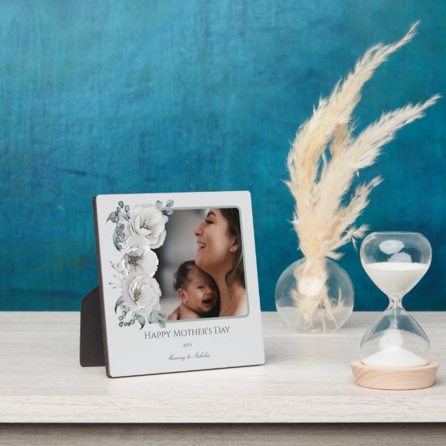 Watercolor Floral Photo Mother's Day Plaque (Insitu)