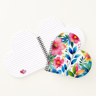 Watercolor Floral – Pink Blue Yellow Flowers Notebook