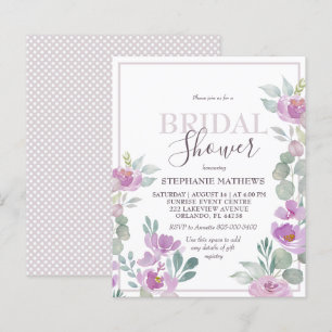 Watercolor Floral Pink BRIDAL SHOWER INVITATION