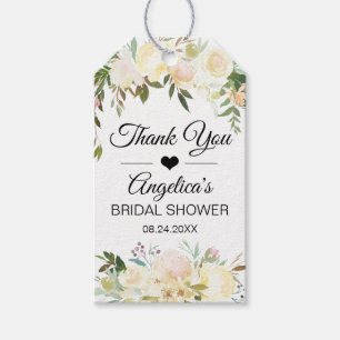 Watercolor Floral Pink Bridal Shower Thank You Gift Tags