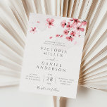 Watercolor Floral Pink Cherry Blossom Wedding Invitation<br><div class="desc">A modern elegant floral wedding invitation featuring blush pink watercolor cherry blossoms and modern calligraphy on a handmade paper texture. For a more rustic and artistic look,  choose "Felt White" paper type in the right pane.</div>