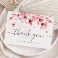 Watercolor Floral Pink Cherry Blossom Wedding