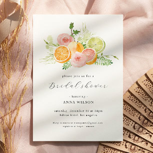 Watercolor Floral Pink Green Bridal Shower  Invitation