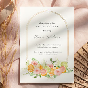 Watercolor Floral Pink Green Bridal Shower  Invitation