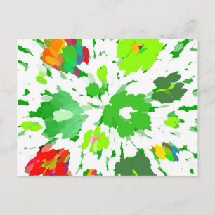 Watercolor Floral Pop Art Postcard