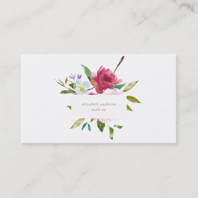 Watercolor Floral Posie Business Card (Front)