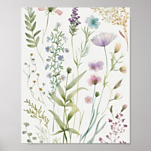 Watercolor floral poster