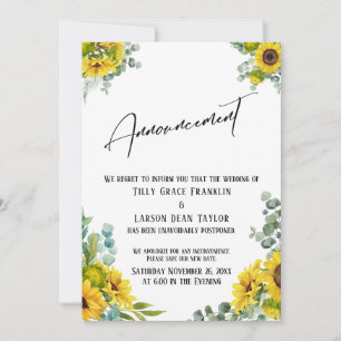 Watercolor Floral Postponed Wedding Announcement