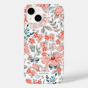 Watercolor Floral Print Custom Case-Mate iPhone 14 Case