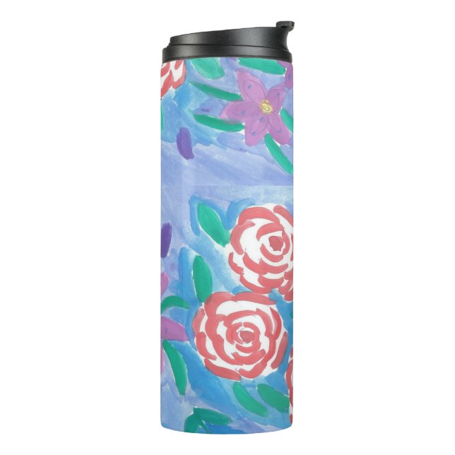 Watercolor Floral Print Tumbler (Rotated Left)