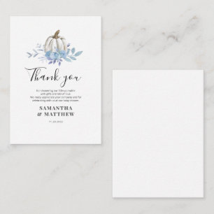 Watercolor Floral Pumpkin Baby Shower Thank You Card