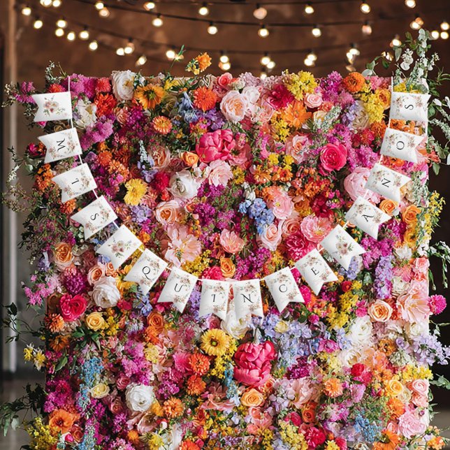 Watercolor Floral Quinceanera Bunting (Creator Uploaded)