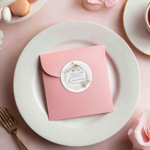 Watercolor Floral Quinceanera Classic Round Sticker