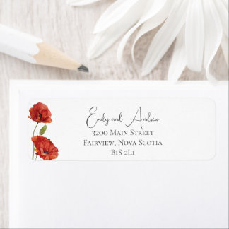 Watercolor Floral Red Poppy Flowers Wedding Return