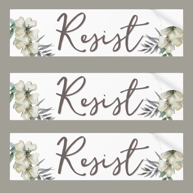 Watercolor Floral Resist Political Bumper Sticker (Creator Uploaded)