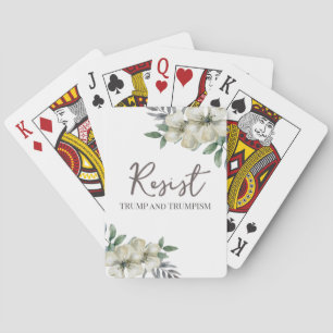 Watercolor Floral Resist Political Playing Cards