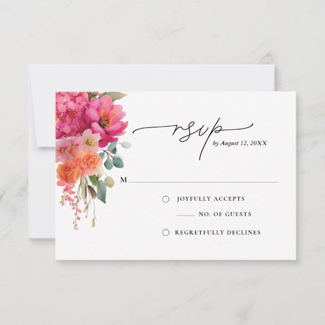 Watercolor Floral Response Card (Front)