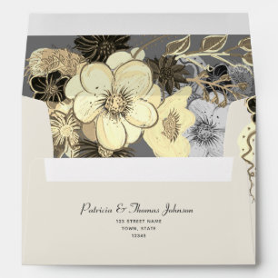 Watercolor Floral Return Address 5x7 Envelope