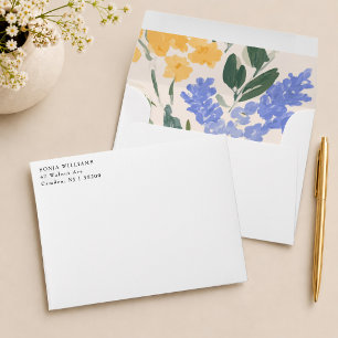 Watercolor Floral Return Address Envelope