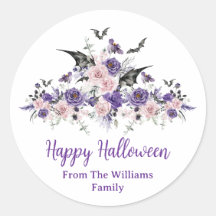 watercolor floral roses happy halloween party 