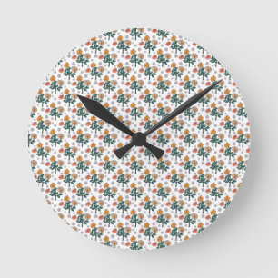 Watercolor floral round clock