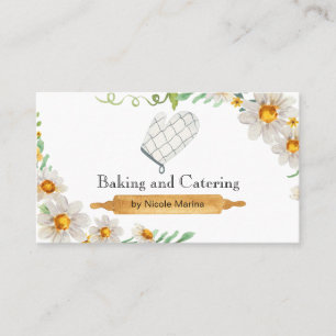 Watercolor Floral Rustic Baking Catering Business Card