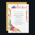 Watercolor Floral Safari 50th Wedding Anniversary Invitation<br><div class="desc">Boho burgundy and gold safari themed 50th wedding anniversary invitation with elegant handwriting typography customizable to your event specifics.</div>