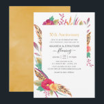 Watercolor Floral Safari 50th Wedding Anniversary Invitation<br><div class="desc">Boho burgundy and gold safari themed 50th wedding anniversary invitation with elegant handwriting typography customizable to your event specifics.</div>