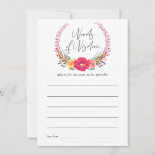 Watercolor Floral Safari Baby Shower Mum Advice